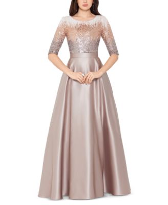 Betsy & Adam - Embellished Satin Gown
