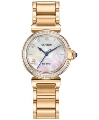 Citizen - Women's Diamond (1/6 ct. t.w.) Rose Gold-Tone Stainless Steel Bracelet Watch 26mm