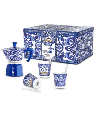 Bialetti - Dolce & Gabanna Moka Set with 3 Cups and Silver-Tone Stirrers