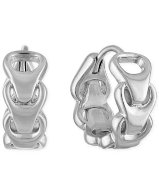 Bulova - Link Hoop Earrings in Sterling Silver