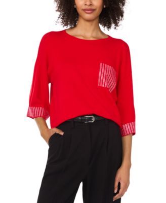 Vince Camuto - Women's Rhinestone-Trim Top