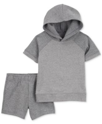 Carter's - Toddler Boys Quilted Hooded Shirt & Shorts, 2-Piece Set