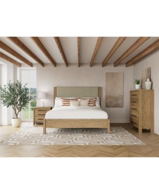 Furniture - Davie 3-Pc. Queen Set (Upholstered Bed, Chest & 3-Drawer Nightstand)