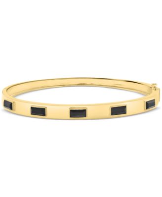 EFFY Collection - Onyx (1-1/3 ct. t.w.) Bangle Bracelet in 14k Gold Over Silver