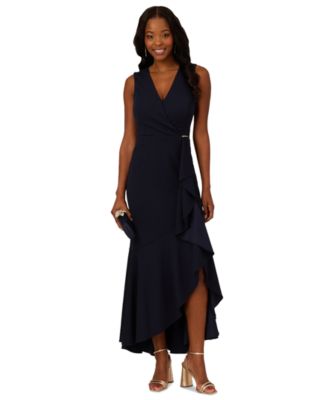 Adrianna Papell - Women's Ruffled V-Neck High-Low Dress