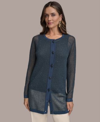 Donna Karan New York - Women's Sequin Embellished Long Cardigan