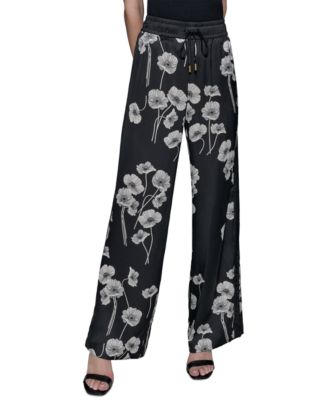KARL LAGERFELD PARIS - Women's Floral-Print Drawstring Pants