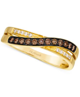 Le Vian - Chocolate Diamond & Nude Diamond Crossover Ring (1/4 ct. t.w.) in 14k Gold