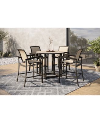 Agio - Bartow Outdoor 5-pc Dining Set (Counter Height Table & 4 Counter Stools)