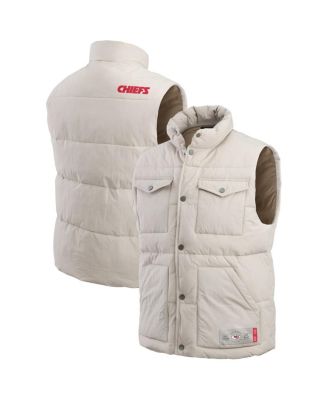 Fanatics - Men's Cream Kansas City Chiefs Puffer Full-Snap Vest