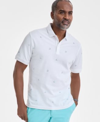 Club Room - Men's Sail Boat Pique Polo Shirt
