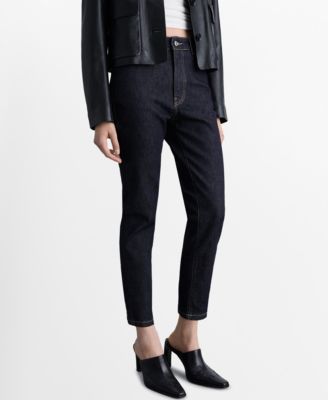 MANGO - Women's Claudia Rinse Wash Slim Crop Jeans