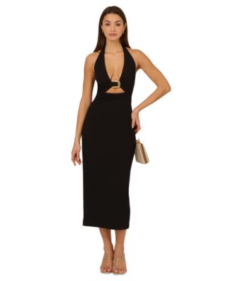 Adrianna - Women's Halter-Neck Cutout Sleeveless Sheath Dress