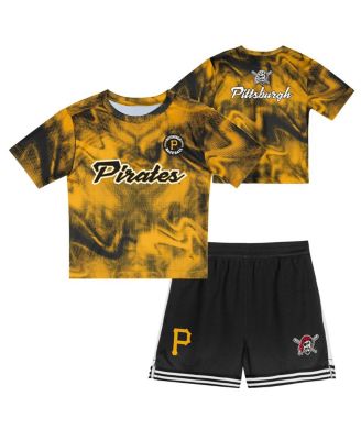 Outerstuff - Toddler Gold/Black Pittsburgh Pirates Pinch Hitter Infielder T-Shirt Shorts Set