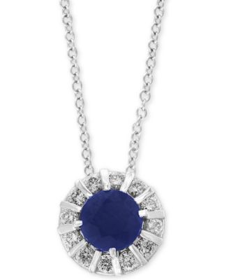EFFY Collection - EFFY&reg; Gemstone & Diamond (1/4 ct. t.w) 18" Pendant Necklace in 14k White Gold