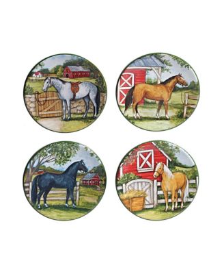 Certified International - Clover Farm 4-Pc. Canape Plates asst.