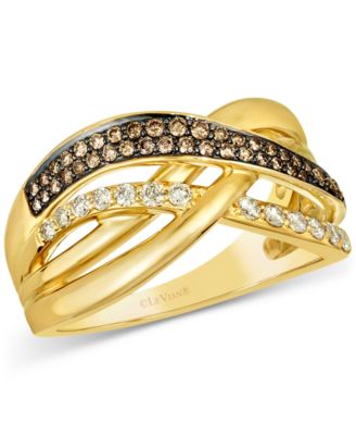 Le Vian - Chocolate Diamond & Nude Diamond Crossover Ring (1/3 ct. t.w.) in 14k Gold