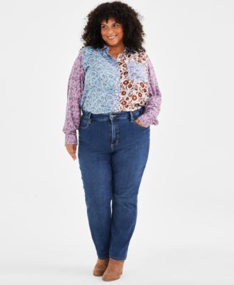 Style & Co - Plus Size High-Rise Straight-Leg Jeans