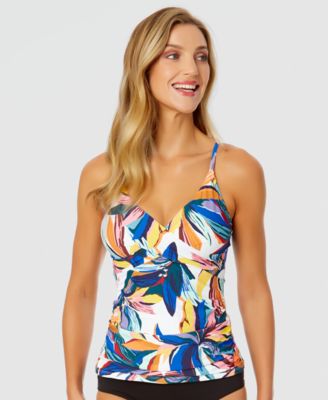 Anne Cole - Women's Floral Draped-Front Tankini Top