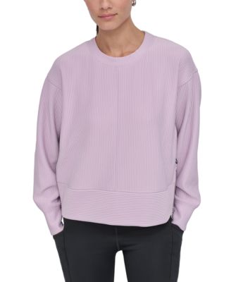 DKNY - Women's Tech Ribbed Side-Zip Sweatshirt