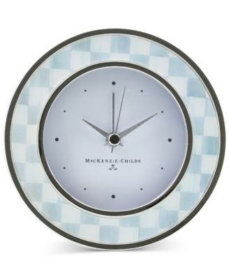 MacKenzie-Childs - Sterling Check Round Desk Clock