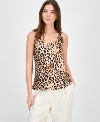 Bar III - Women's Animal-Print Scoop-Neck Tank Top