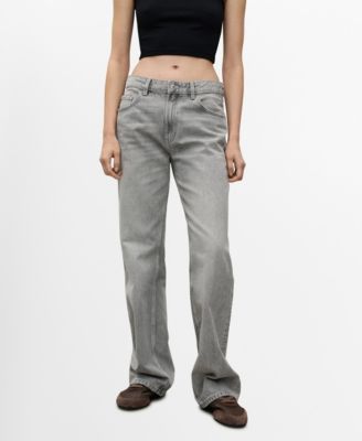 MANGO - Women's High Waist Straight Jeans