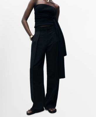 MANGO - Women's Pleated Straight-Fit Lyocell Pants