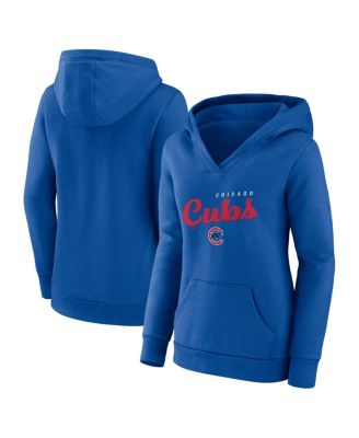 Logo Athletic - Women's Royal Chicago Cubs Logo Triumphant V-Neck Pullover Hoodie