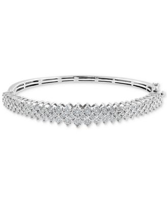 EFFY Collection - Diamond Multirow Bangle Bracelet (1 ct. t.w.) in 14k White Gold (Also available in 14K Two Tone Gold)
