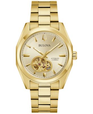 Bulova - Men's Automatic Surveyor Gold-Tone Stainless Steel Bracelet Watch 39mm