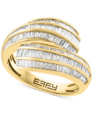 EFFY Collection - Diamond Baguette Multirow Bypass Ring (3/4 ct. t.w.) in 14k Gold