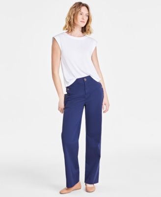 On 34th - Women's Solid High-Rise Wide-Leg Sailor Pants