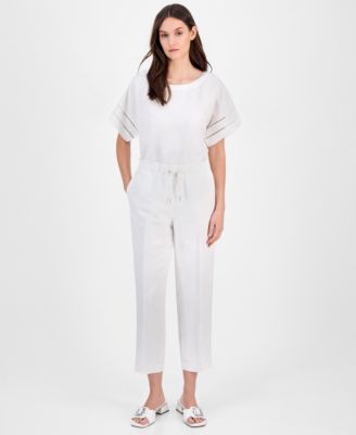 Anne Klein - Women's Drawstring-Waist Ankle Pants