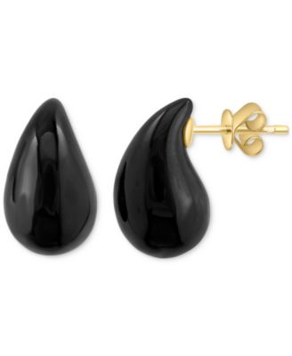 EFFY Collection - Onyx Fancy Shape Swoop Stud Earrings in 14k Gold