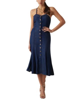 GUESS - Women's Edna Button-Front Denim Midi Dress