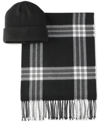 Club Room - Men's Charcoal Heather Beanie & Scarf Set