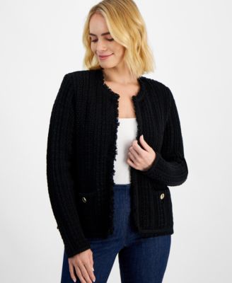 I.N.C. International Concepts - Petite Fringe-Trim Cardigan