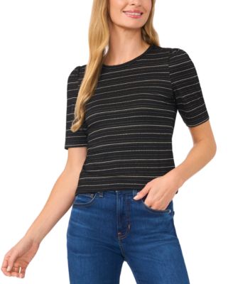 CeCe - Women's Metallic Striped Top