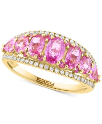 EFFY Collection - Pink Sapphire (1-3/4 ct. t.w.) & Diamond (1/4 ct. t.w.) Graduated Openwork Statement Ring