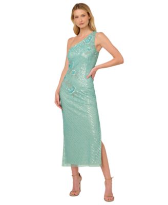 Adrianna Papell - Women's One-Shoulder Beaded Sequin Dress