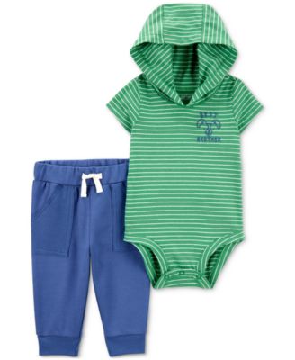 Carter's - Baby Boys 2-Pc. Cotton Hooded Brother Bodysuit & Pants Set