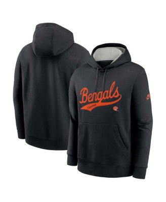 Nike - Men's Black Cincinnati Bengals Rewind Club Logo Pullover Hoodie