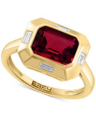EFFY Collection - Garnet (2-1/2 ct. t.w.) & White Topaz (1/2 ct. t.w.) Ring in 14k Gold