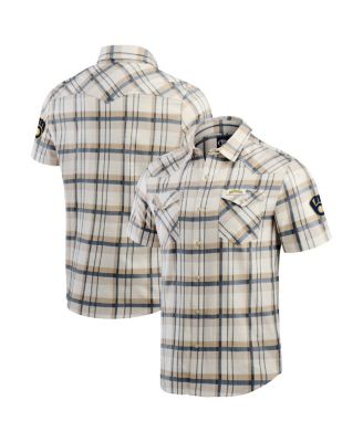 Fanatics - Men's Navy Milwaukee Brewers Plaid Full-Snap Shirt