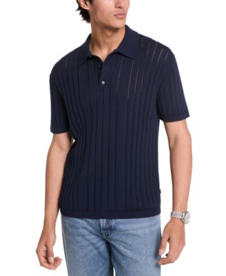 Michael Kors - Men's Pointelle Stripe Polo Shirt