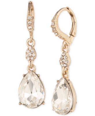 Givenchy - Gold-Tone Pav&eacute; & Pear-Shape Crystal Double Drop Earrings