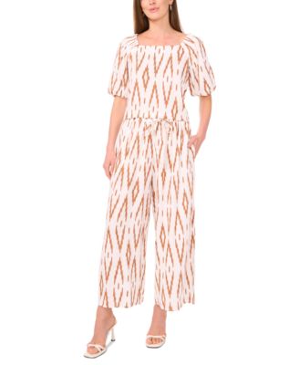 Vince Camuto - Women's Printed Pull-On Wide-Leg Pants
