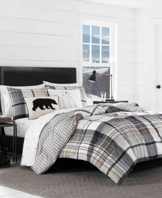Eddie Bauer - Normandy Plaid Black Comforter Set, Twin