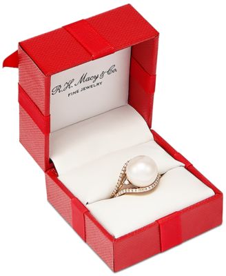 Honora - Cultured White Freshwater Ming Pearl (12mm) & Diamond (1/3 ct. t.w.) Ring in 14k Gold